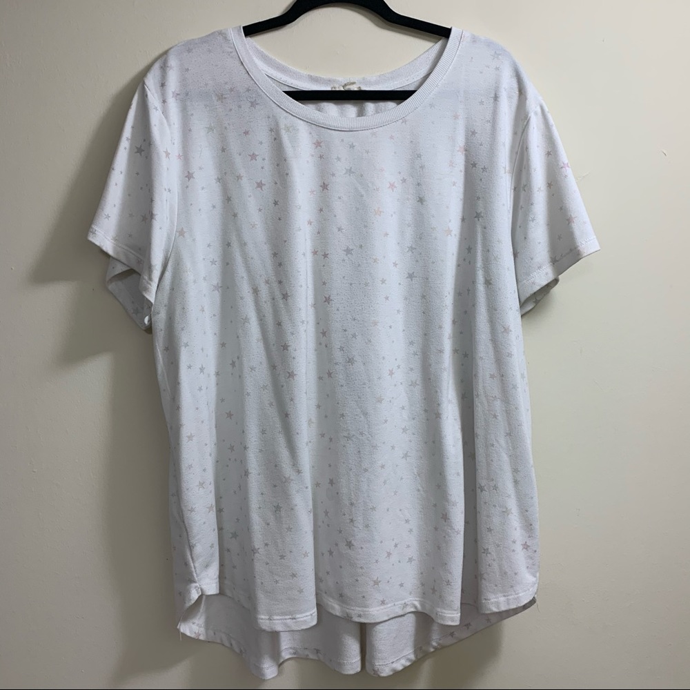 Jane and Delancey White Tee Shirt with Stars Size 2x